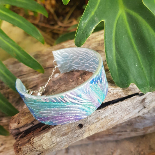 Make this Beachy Tidepool Cuff Polymer Clay Bracelet!