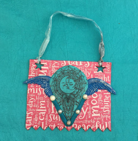 Give me the sun, the moon and the stars Celestial Polymer clay wall art