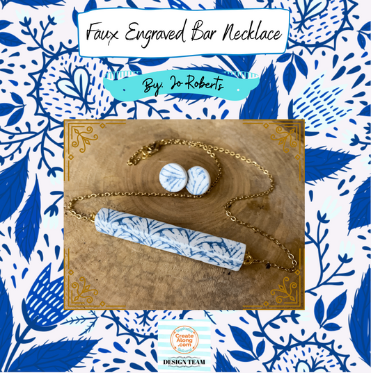 Make This Faux Engraved Bar Necklace with Polymer Clay - Learn a New Technique!