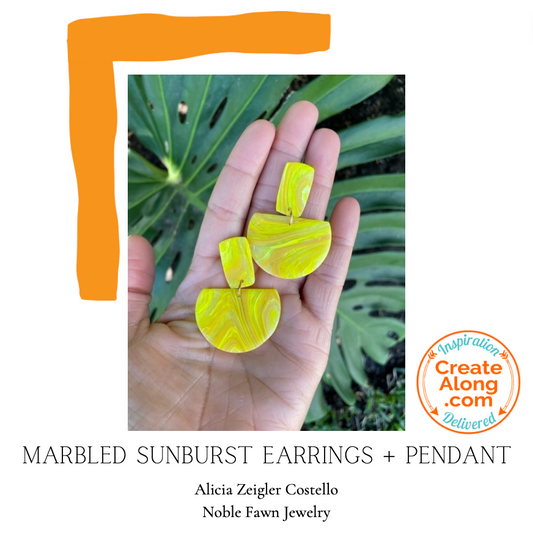 Make Marbled Sunburst Polymer Clay Jewelry
