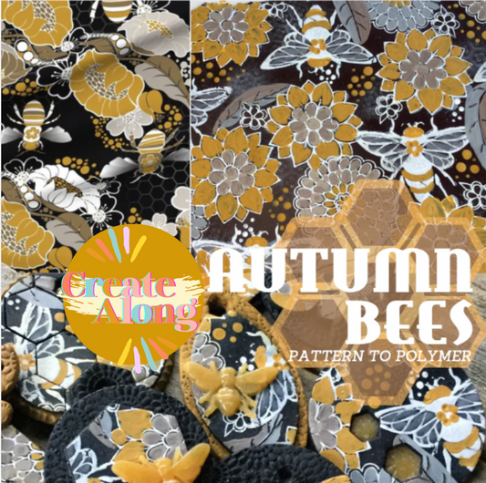 Learn new ways to enhance silkscreens! Make an Autumn Bees Polymer Clay Slab!