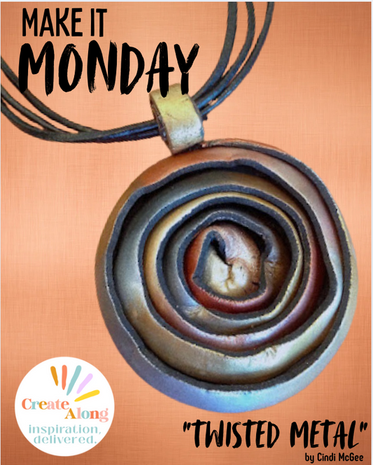 Let's Do the Twist! Twisted Metal Polymer Clay Pendant
