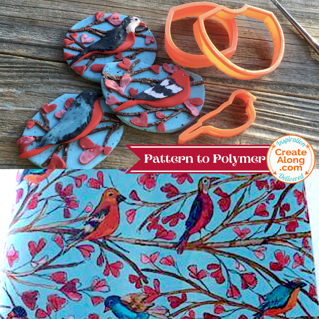 One Cutter - 3 Unique Polymer Clay Birds - Learn how on PolymerClayTV!