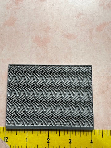 Art Deco Spout Flower polymer clay rubber stamp texture - Create Along