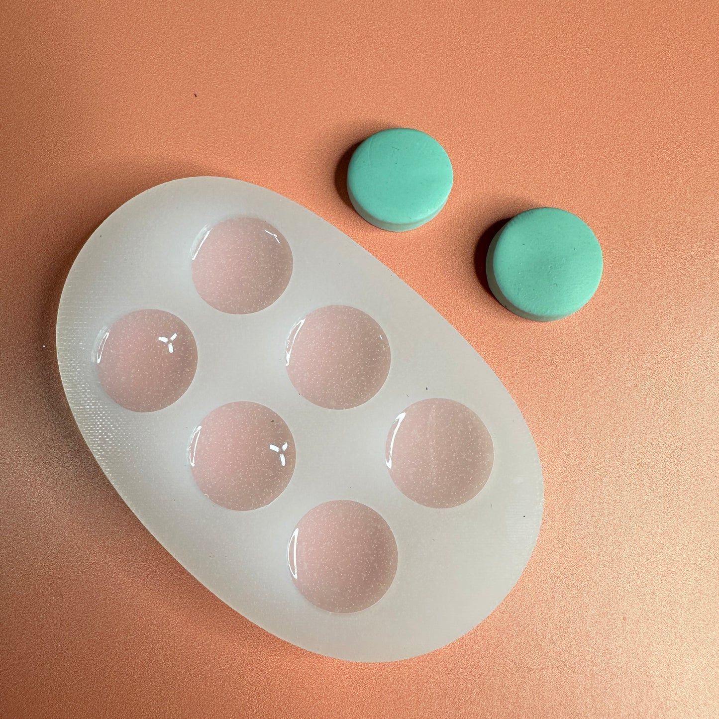 12mm Shiny Cabochon Mold – Round Stud Mold for UV Resin, Liquid Clay & Polymer Clay | Glossy Finish