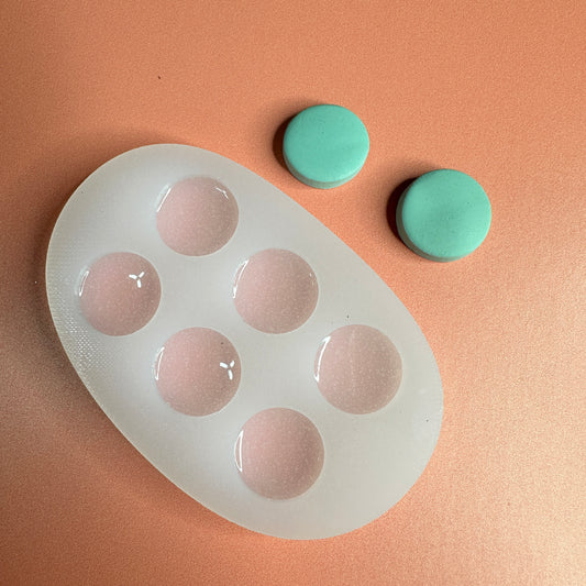 12mm Shiny Cabochon Mold – Round Stud Mold for UV Resin, Liquid Clay & Polymer Clay | Glossy Finish