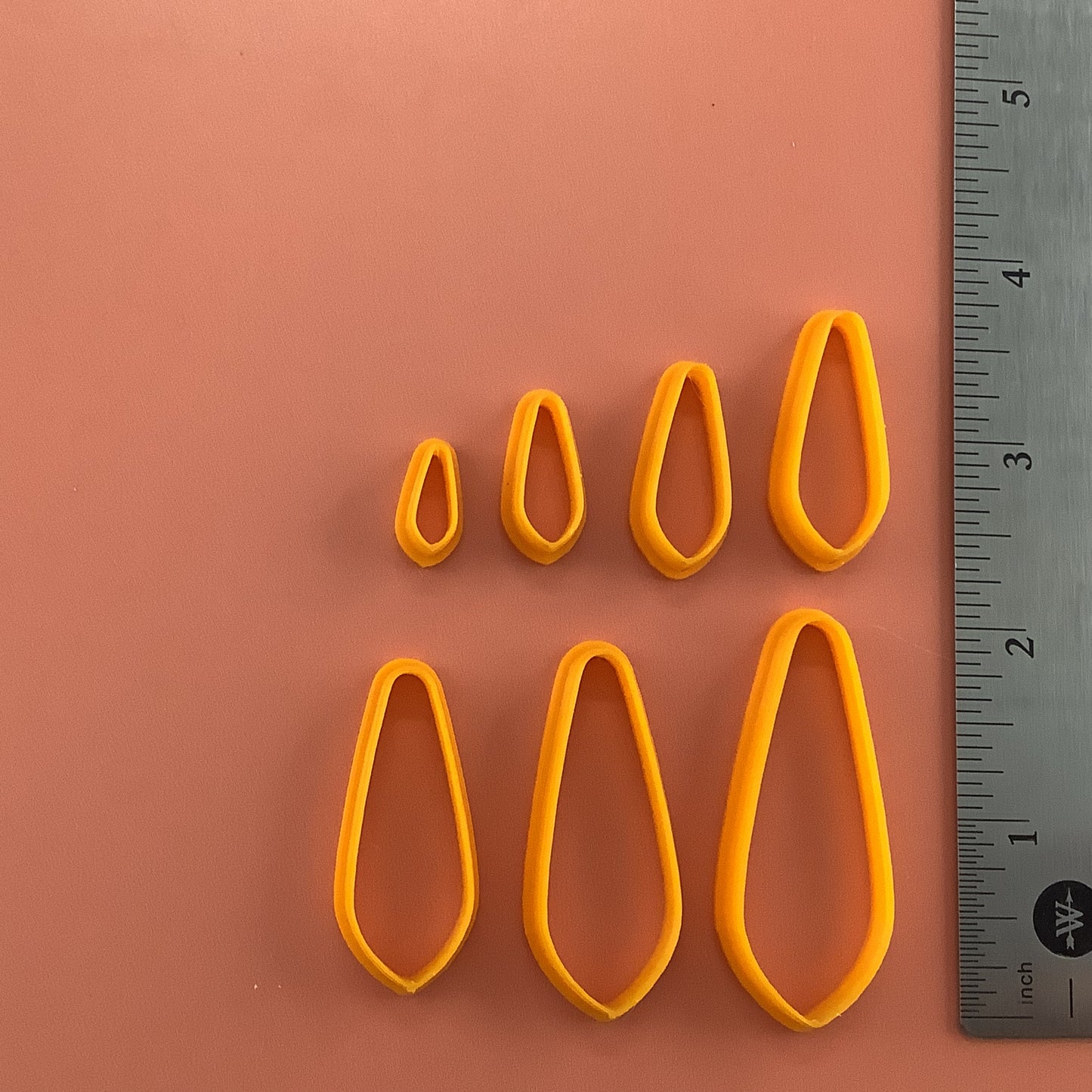 Droplet Drop basics polymer clay cutter set | 7 drop collar petal cutters