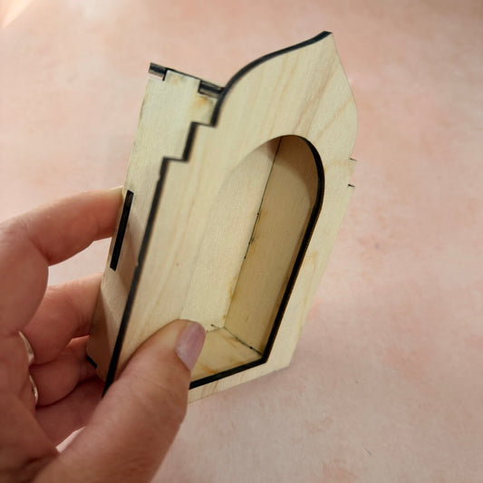 Wood Shrine Niche for mixed media polymer clay