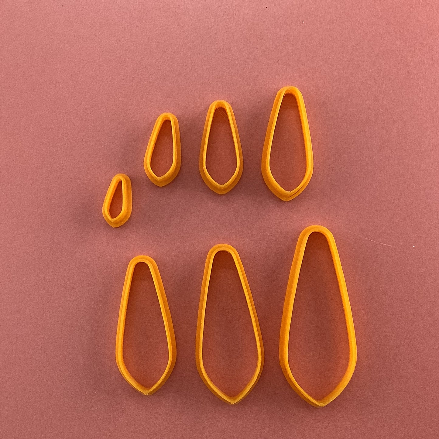 Droplet Drop basics polymer clay cutter set | 7 drop collar petal cutters