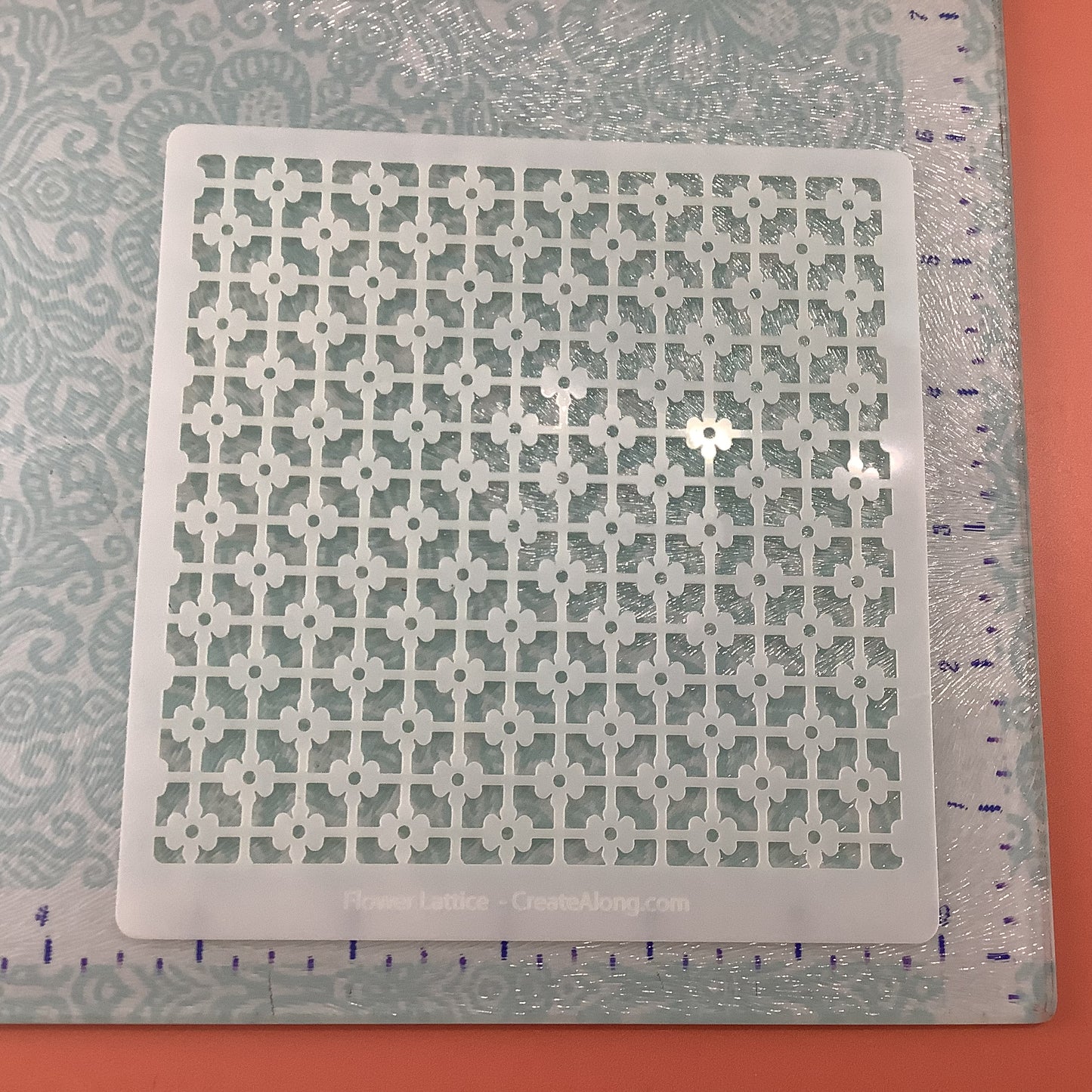 Flower Lattice Mylar Stencil Clay Texture Sheet