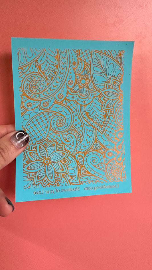 Shadows of Your Love Polymer Clay Silkscreen – Henna-Inspired Floral Pattern - Create Along