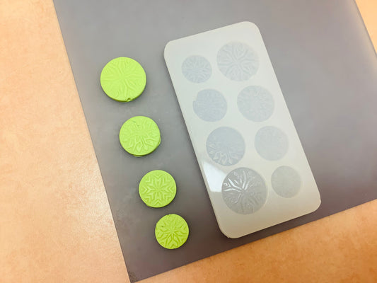 Nordic Snowflake Stud Clay Resin Earring toppers Silicone polymer clay mold Christmas