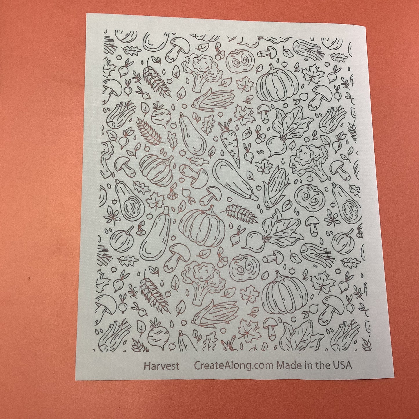 Harvest Silkscreen pumpkins gourds corn mushrooms clay stencil