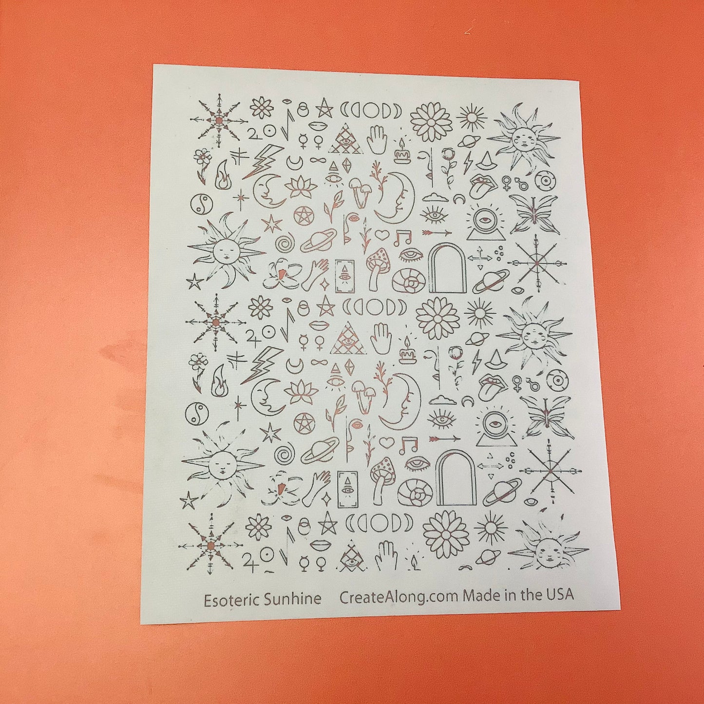 Esoteric Sunshine Silkscreen for polymer clay earrings art jewelry mixed media