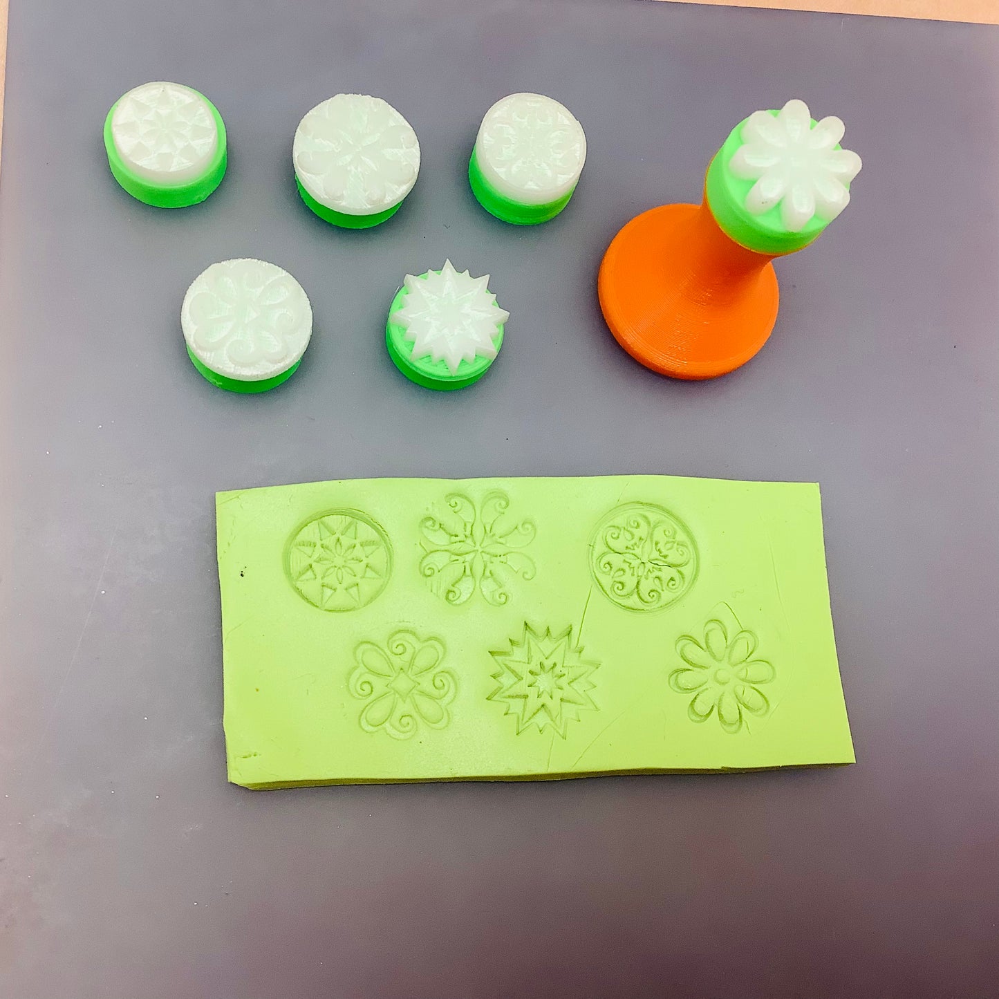 Texture Tips Stamps In the Sunshine Set of 6 small stamp set for polymer clay and mixed media