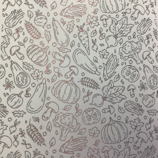 Harvest Silkscreen pumpkins gourds corn mushrooms clay stencil