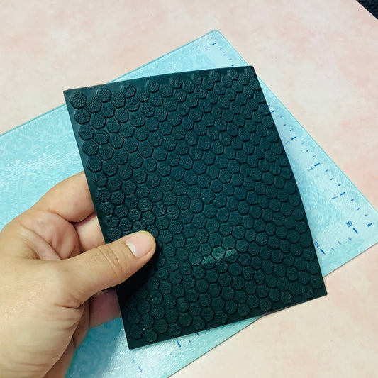 Honeycomb Jumbo Rubber Stamp Texture Sheet Mat for polymer clay metal clay mixed media art