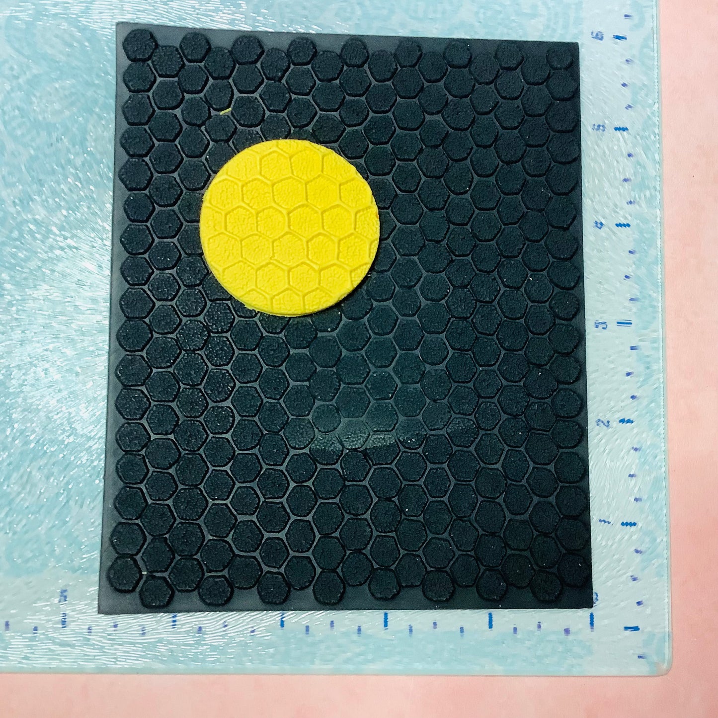 Honeycomb Jumbo Rubber Stamp Texture Sheet Mat for polymer clay metal clay mixed media art