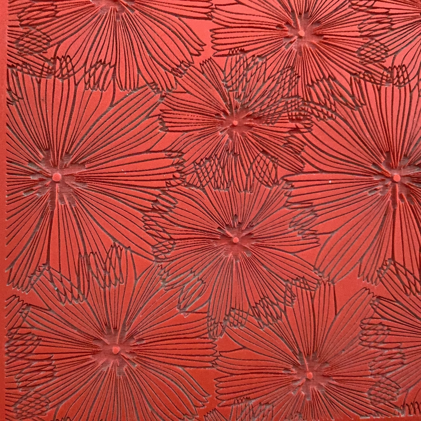 Wishing Flower Boho Rubber Stamp Texture Sheet Mat for polymer clay metal clay mixed media art