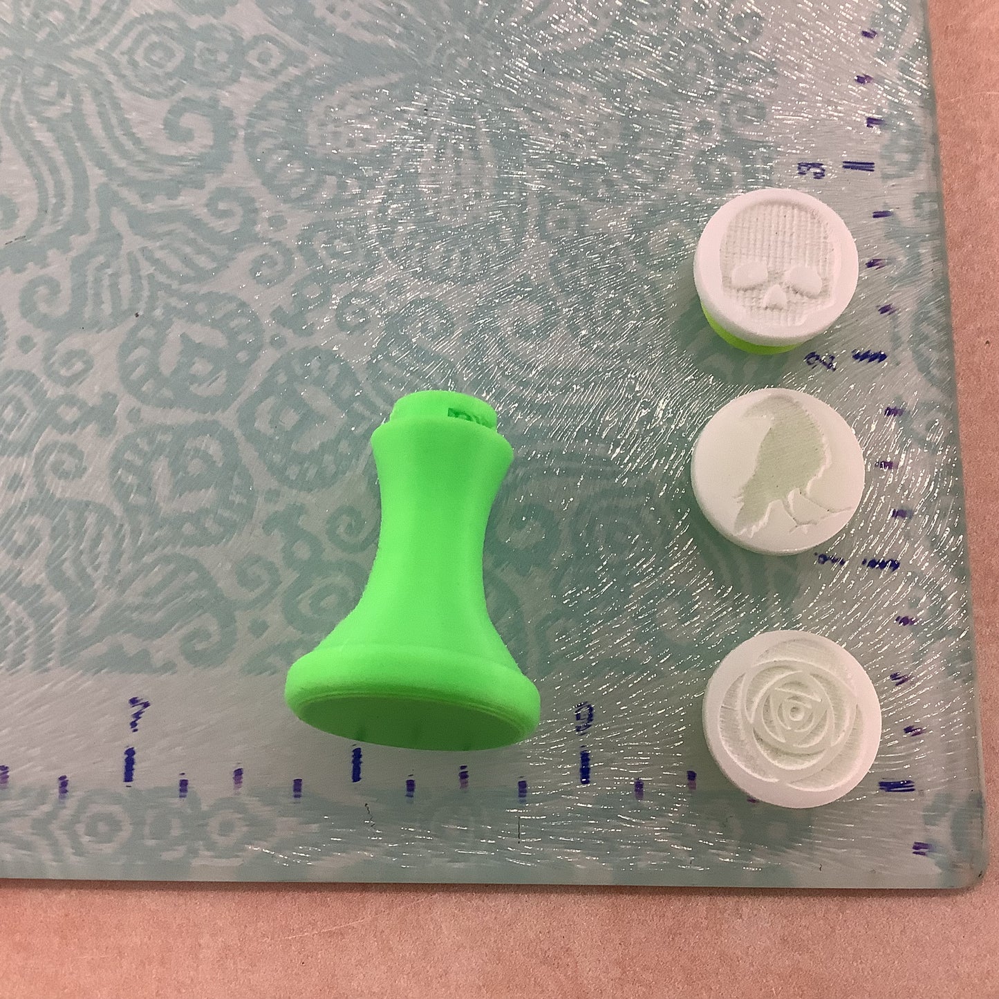 Texture Tips Gothic Romance 3 mini stamps gothic inspired skull Raven rose | polymer clay gothic stamps