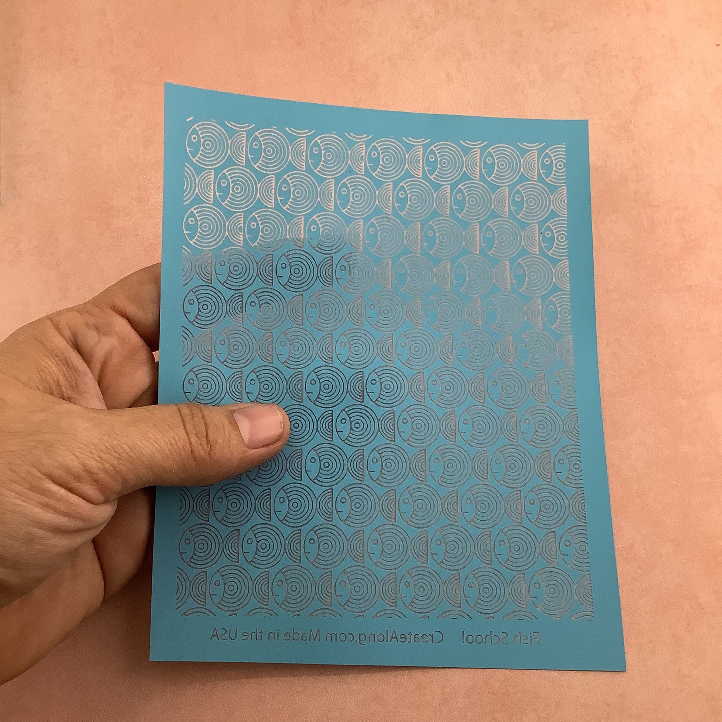 Fish School Polymer Clay Silkscreen Stencil