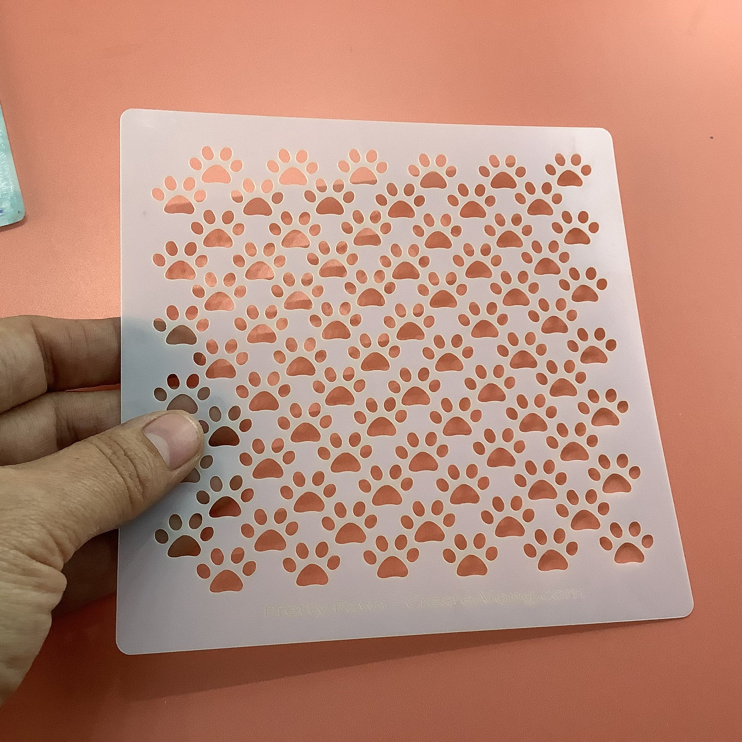 Pretty Paws Dog Cat Pet Mylar Stencil Texture Sheet