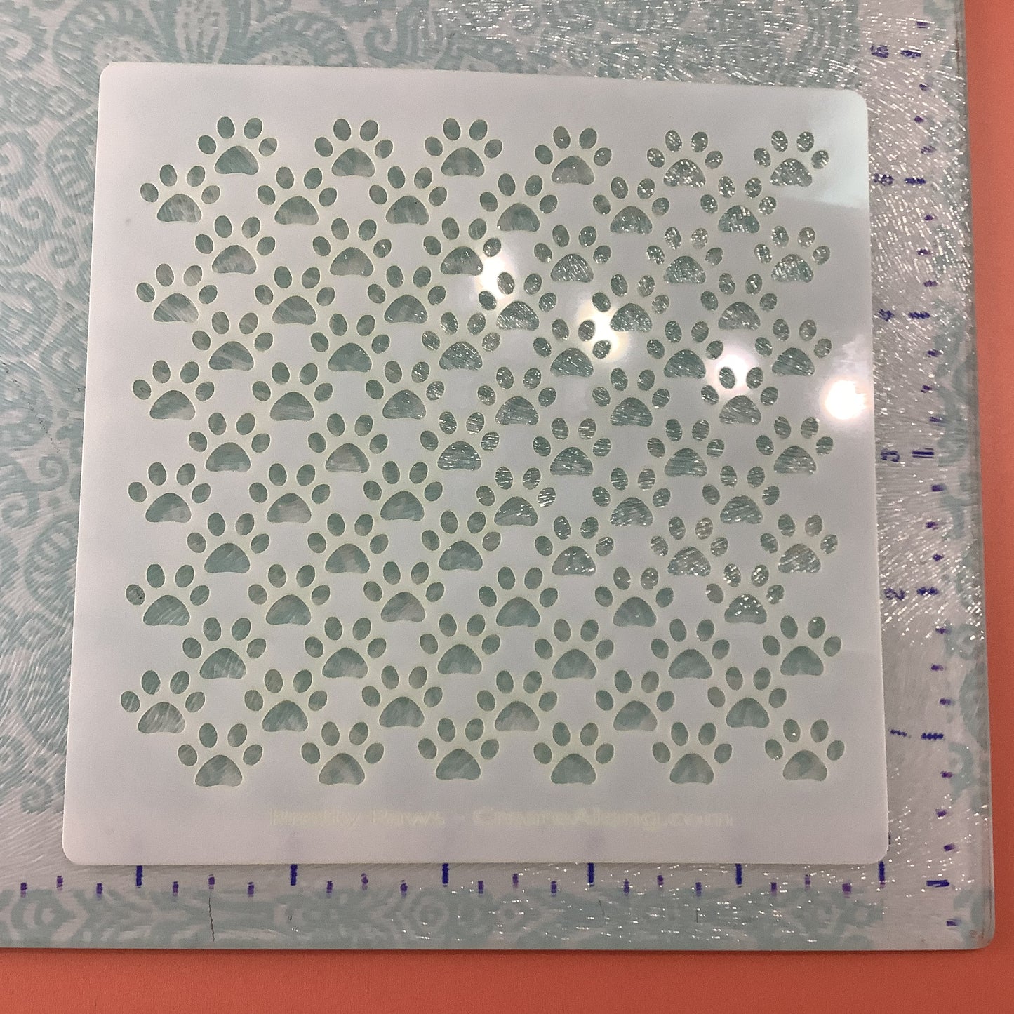 Pretty Paws Dog Cat Pet Mylar Stencil Texture Sheet