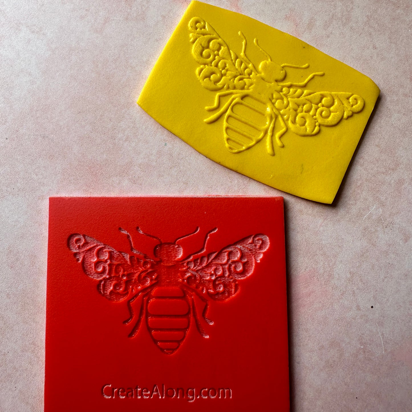 Fancy Bumble Bee rubber stamp deco element small stamps for polymer clay and crafts