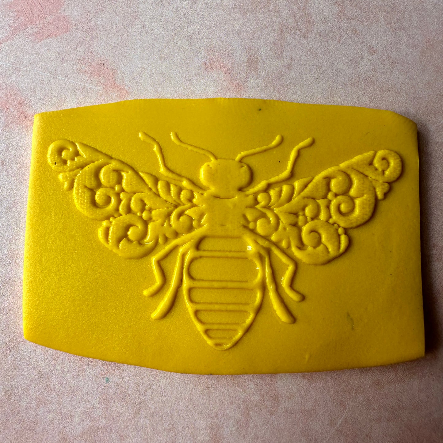 Fancy Bumble Bee rubber stamp deco element small stamps for polymer clay and crafts