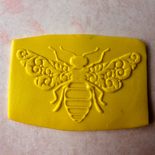 Fancy Bumble Bee rubber stamp deco element small stamps for polymer clay and crafts
