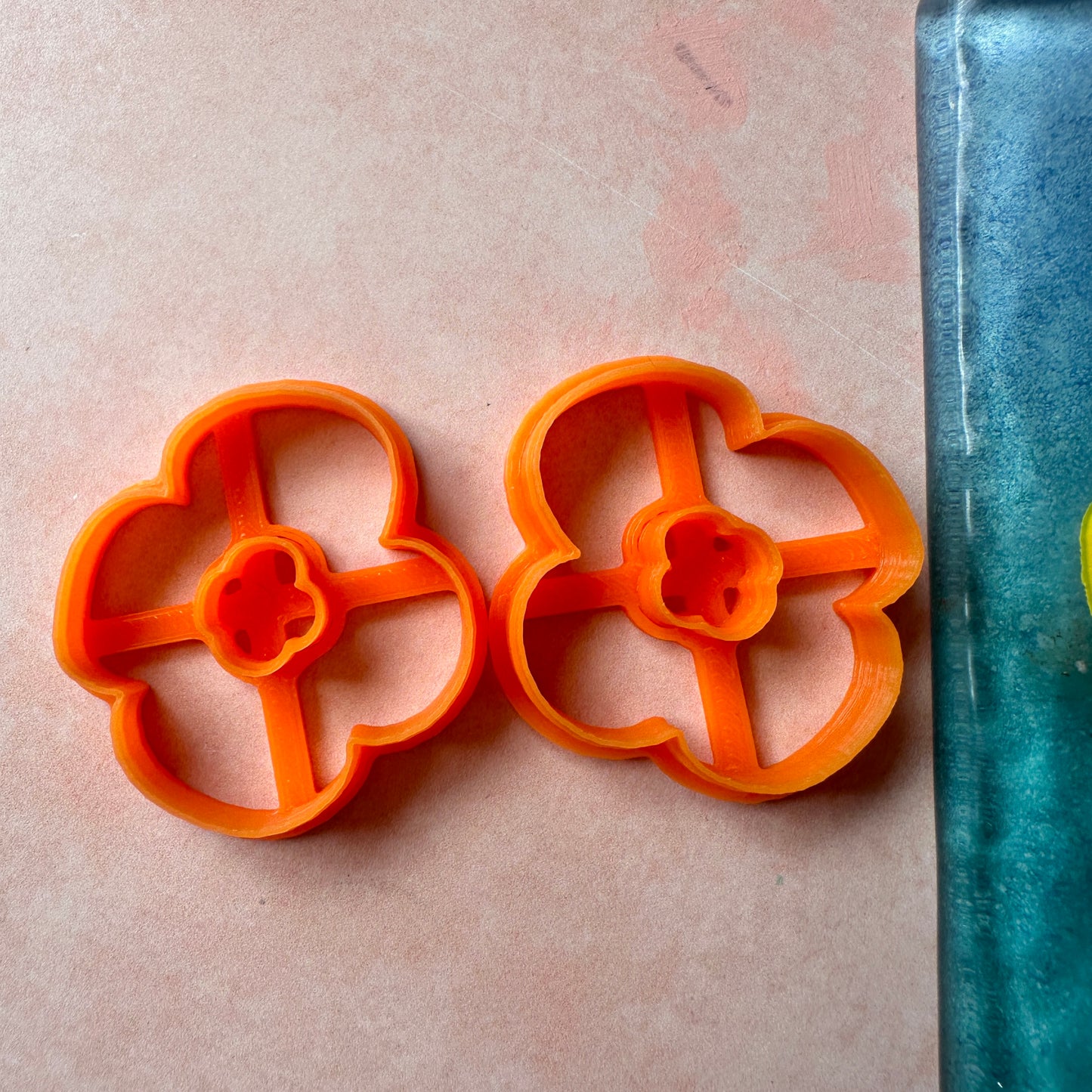 Marsha mirrored flower earring dangle donut polymer clay cutter set