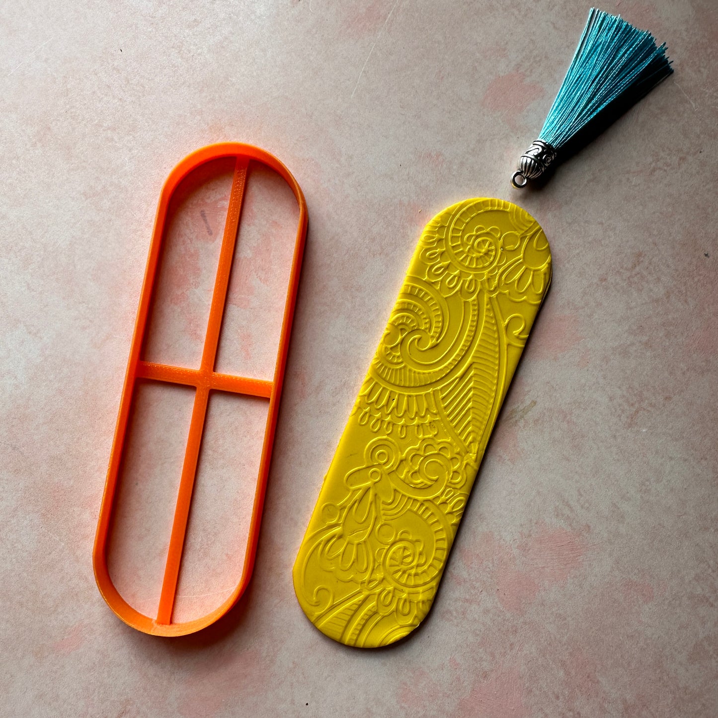 Clay bookmark Cutter oval capsule | polymer clay bookmark cutter