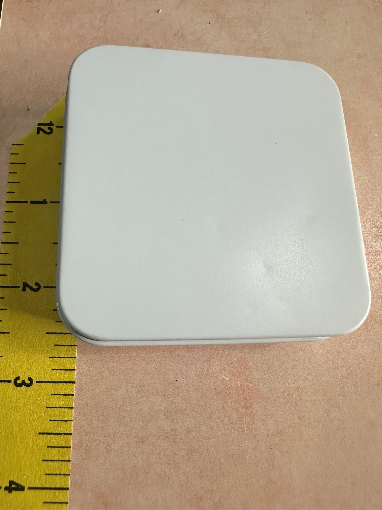 White flip top tin square coverable polymer clay art