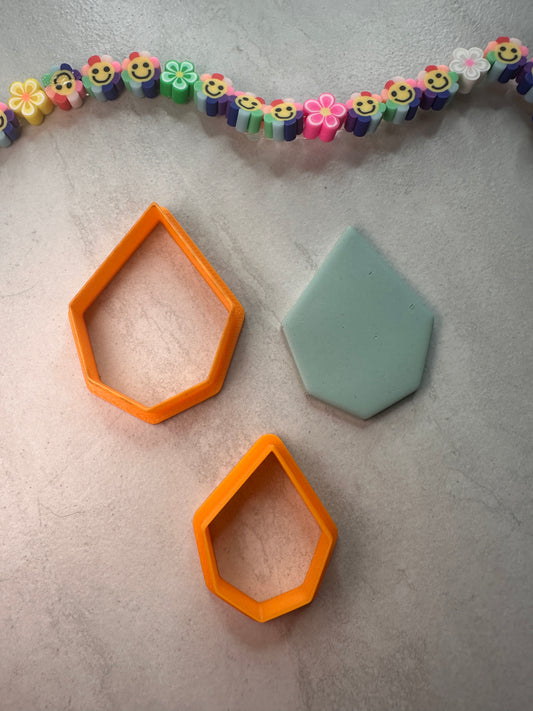 Earring Basics Diamond Point Teardrop Rounded polymer clay cutter