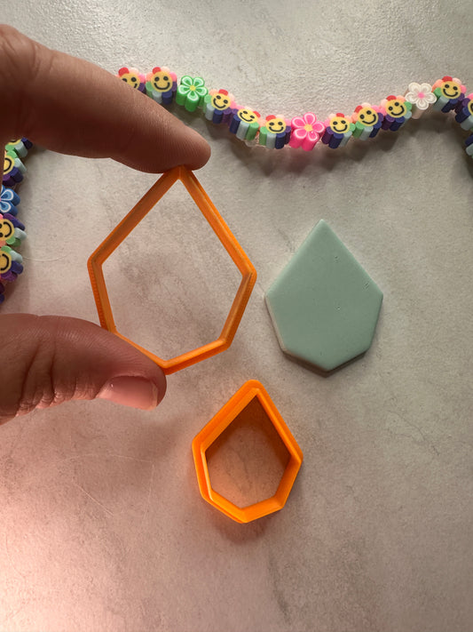 Earring Basics Diamond Point Teardrop Rounded polymer clay cutter