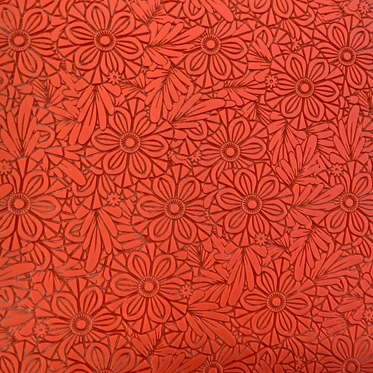 Harvest Flowers Boho Rubber Stamp Texture Sheet Mat for polymer clay metal clay mixed media art