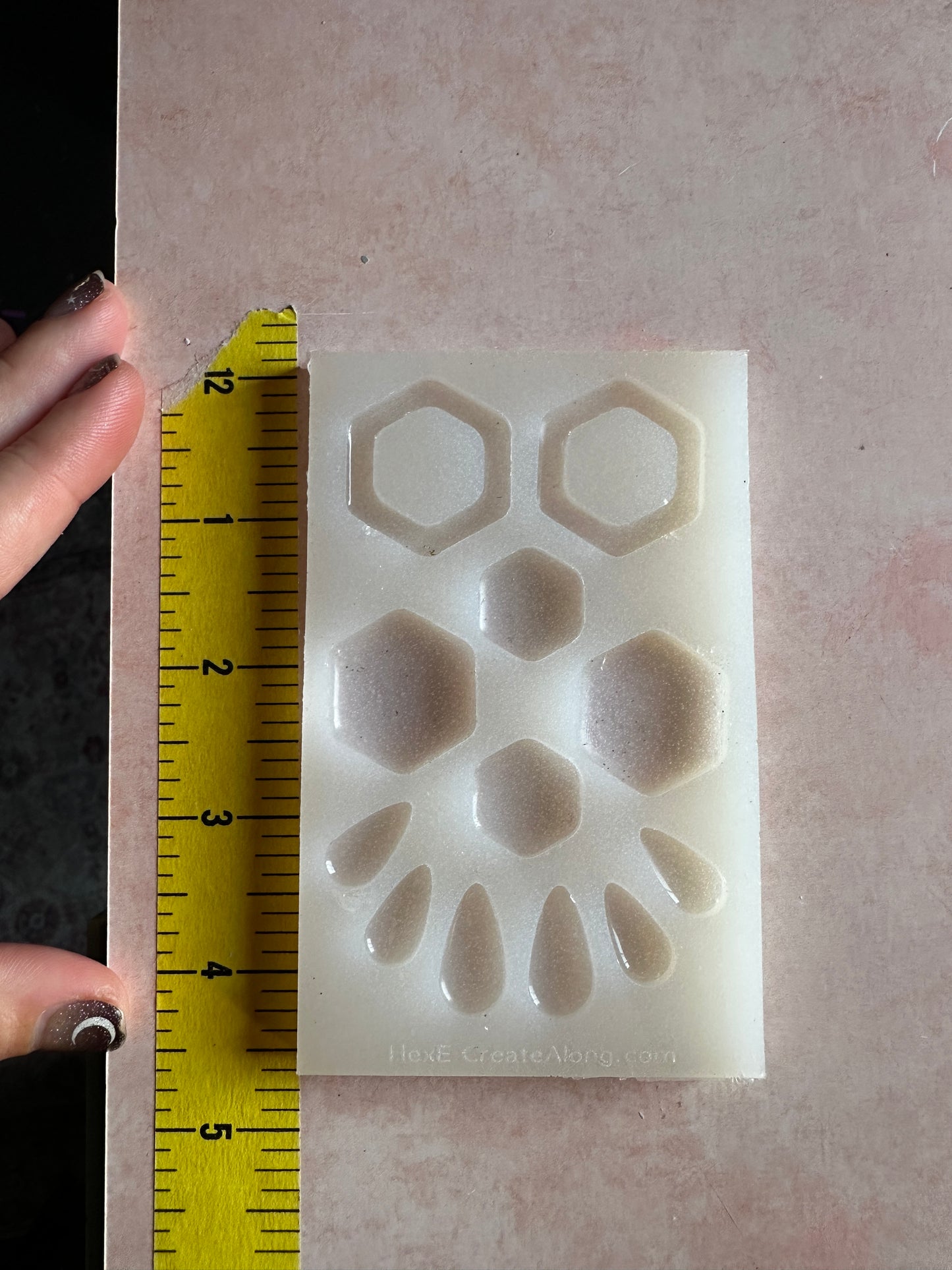 HexE Soft hexagons translucent silicone mold polymer clay UV resin earrings - Create Along