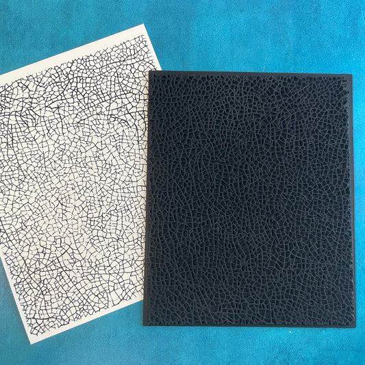 CRACKLE Leather Rubber Stamp Ink Jumbo Texture Sheet