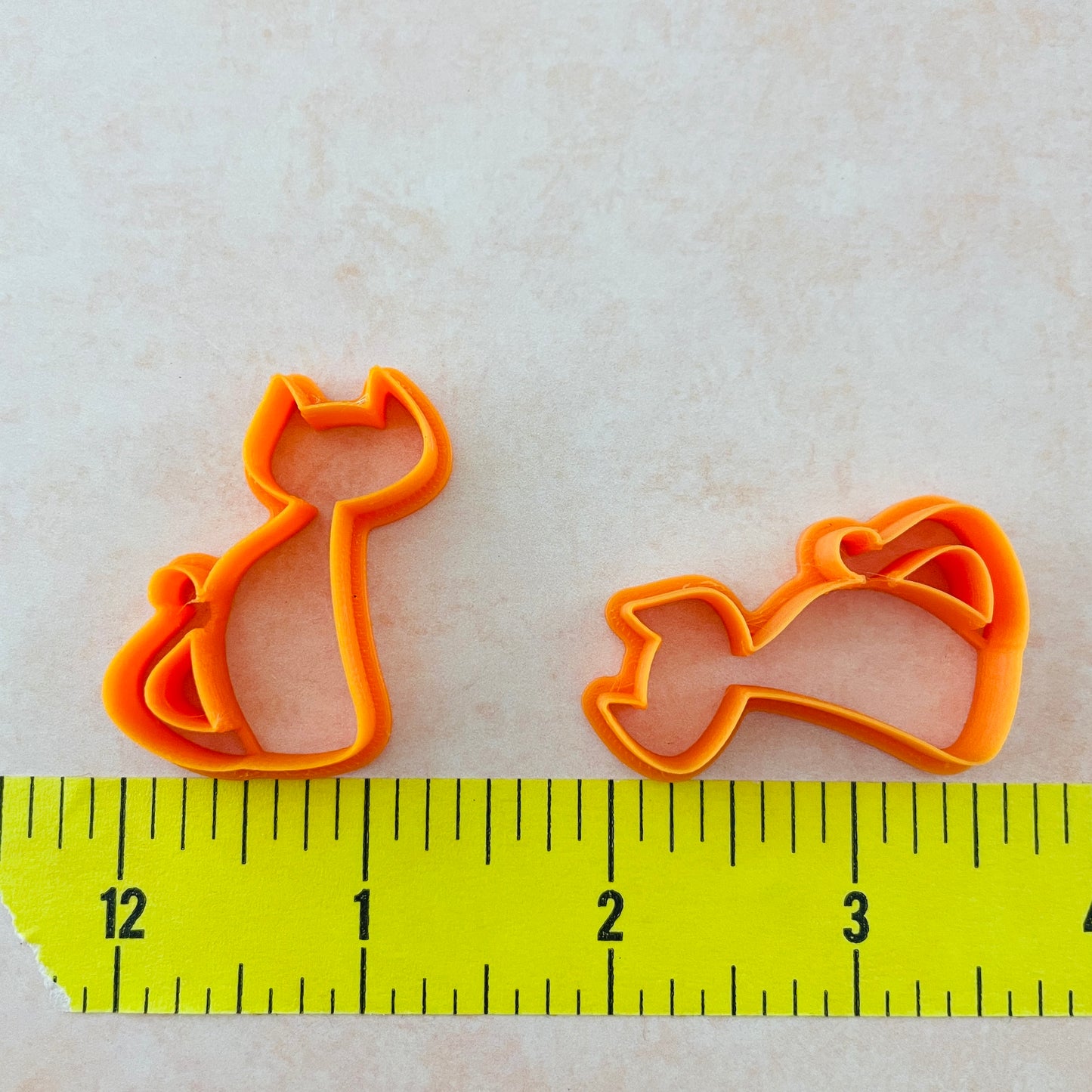 Sitting Cat earrings mirrored polymer clay cutter set