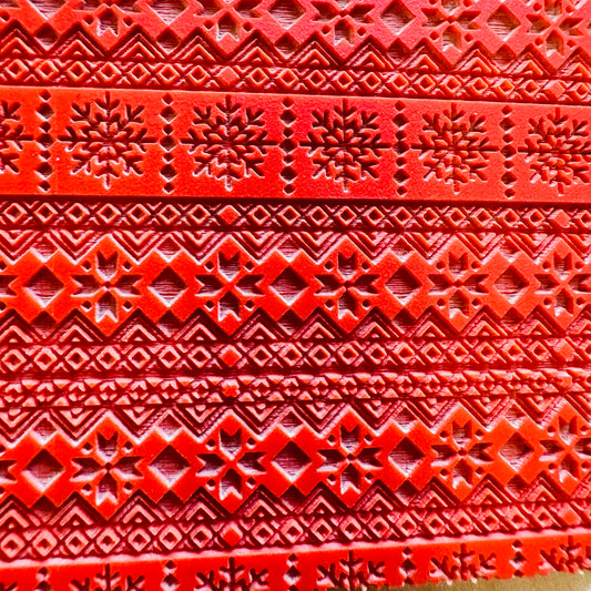 Nordic Knit Deco Rubber Clay stamp texture Christmas boho BF