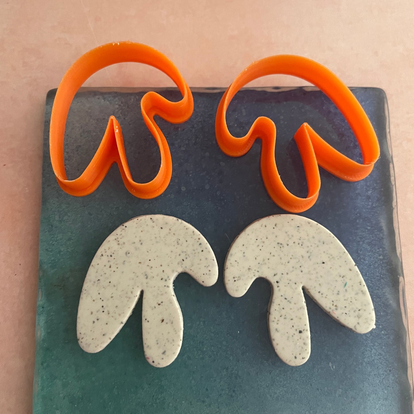 Matisse drunken 'Shroom mirrored polymer clay cutter set for earrings organic shape