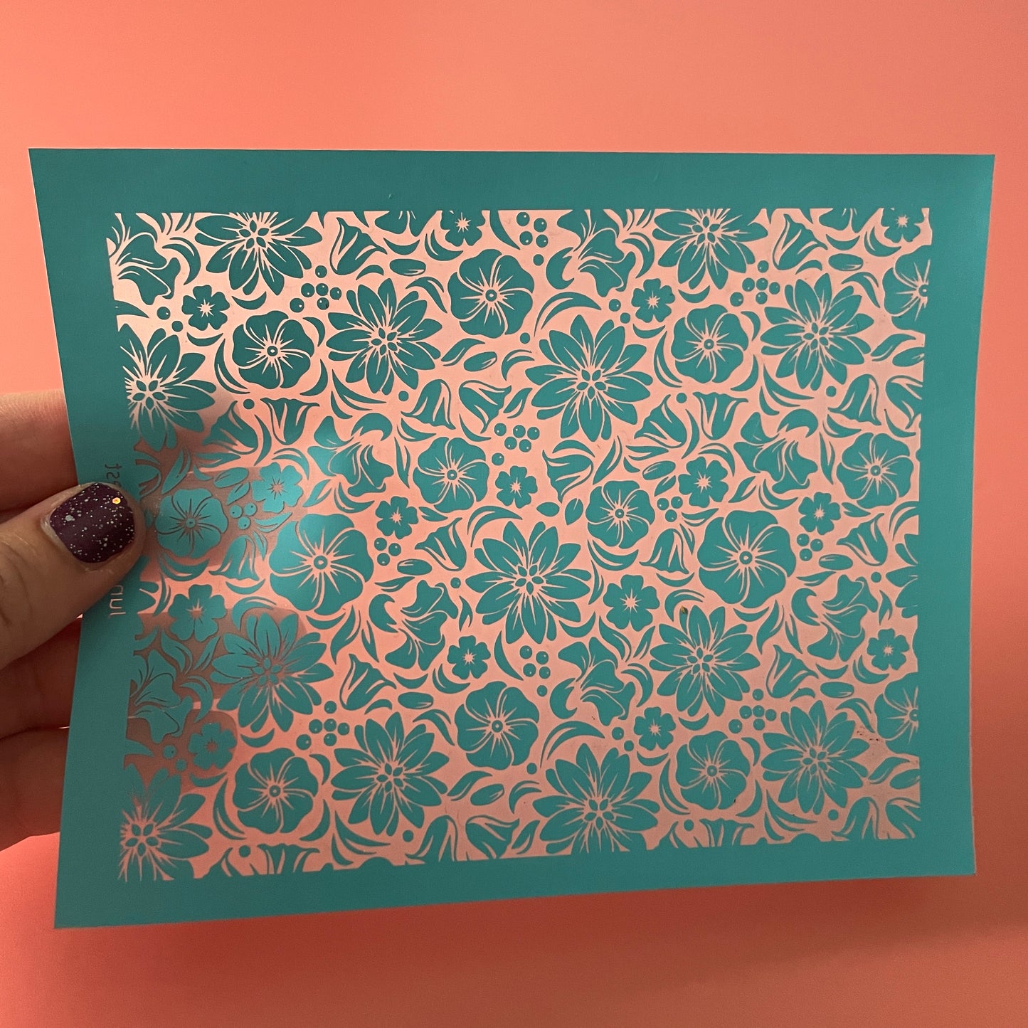 Bursting Floral Silk Screen Stencil polymer clay silkscreen flowers