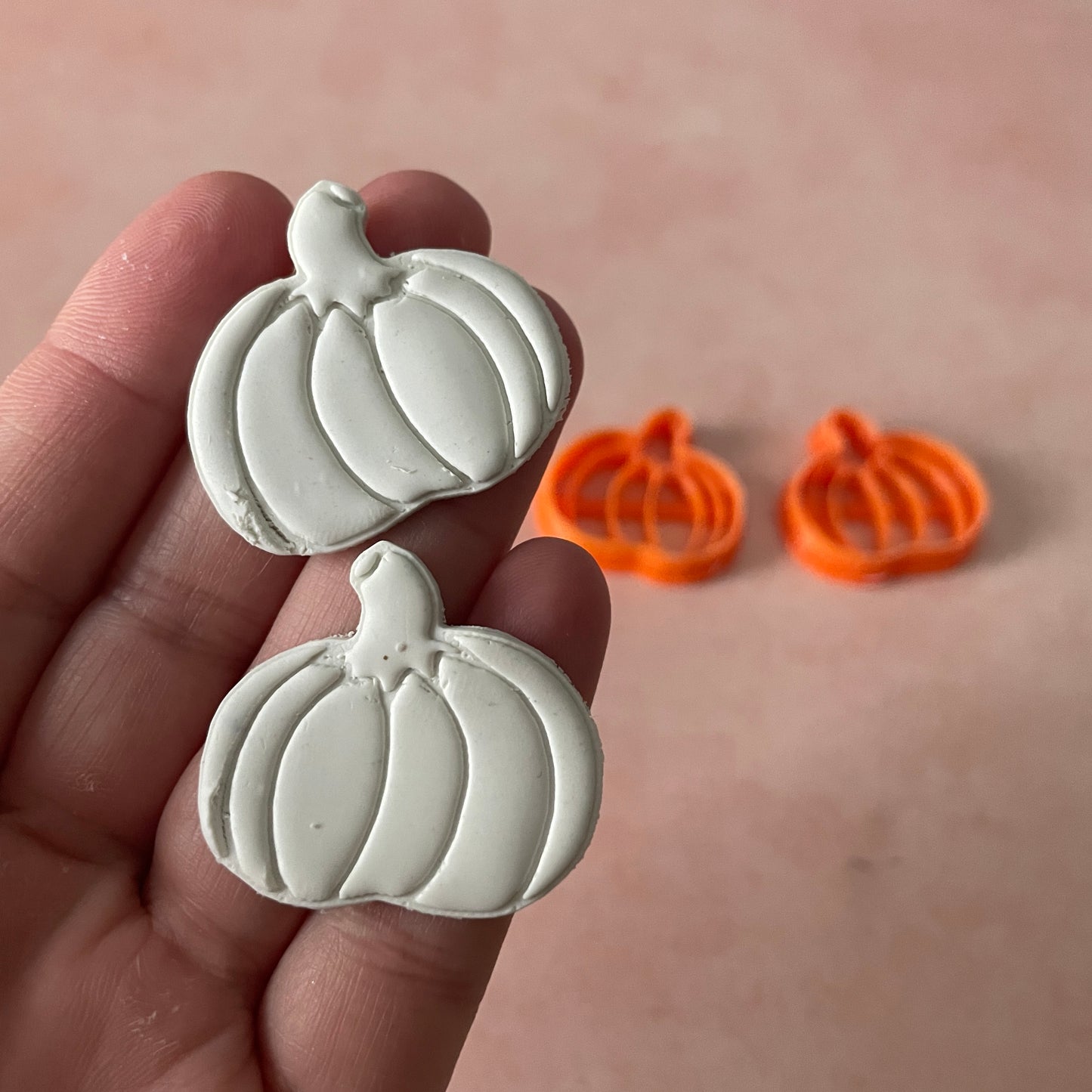 Short Pumpkin mirrored polymer clay cutter set for earrings and more