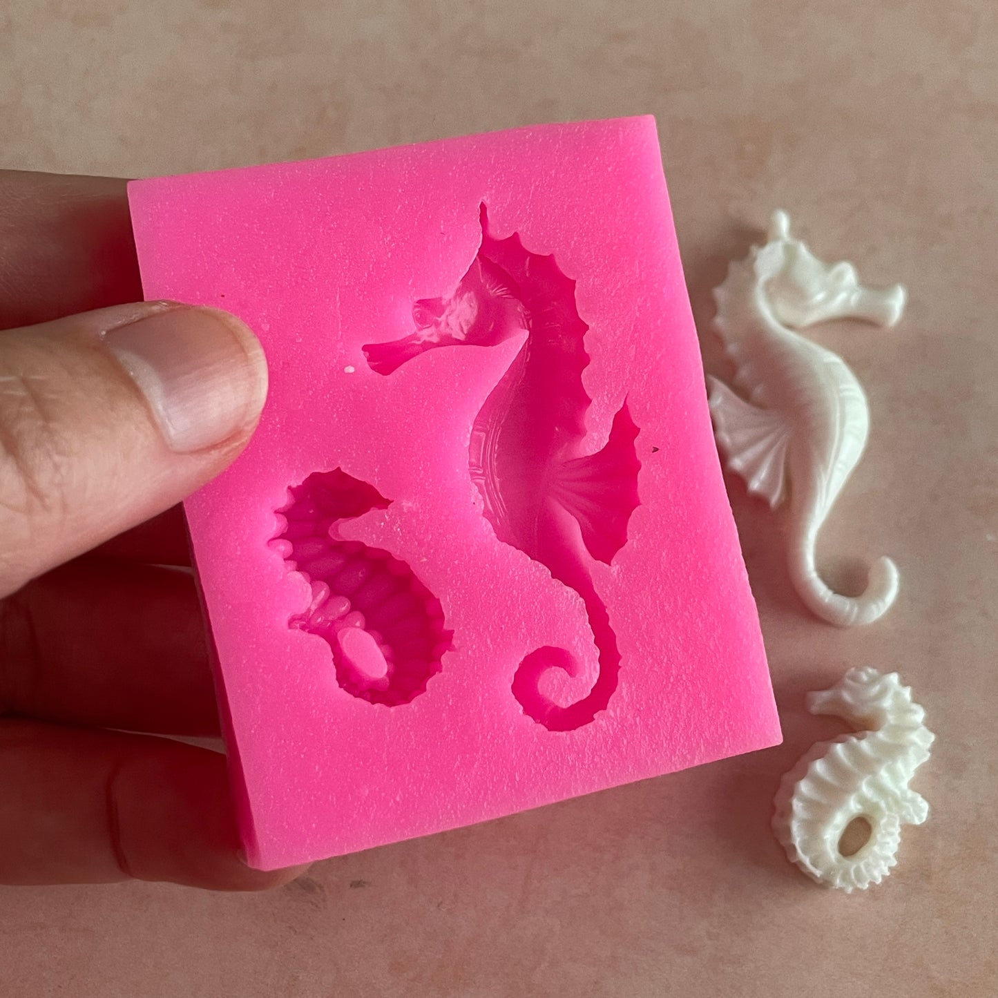 Seahorses Small polymer clay mold works with resin, fondant, soap, food safe