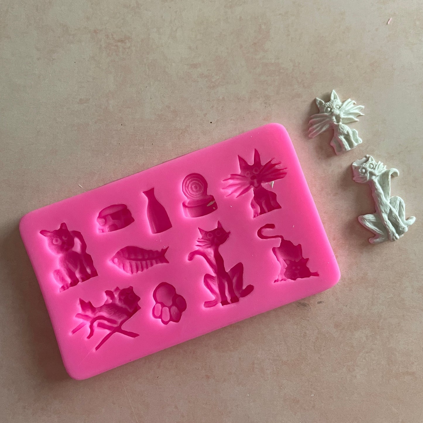 Kitty Cats polymer clay resin silicone clay and food safe mold