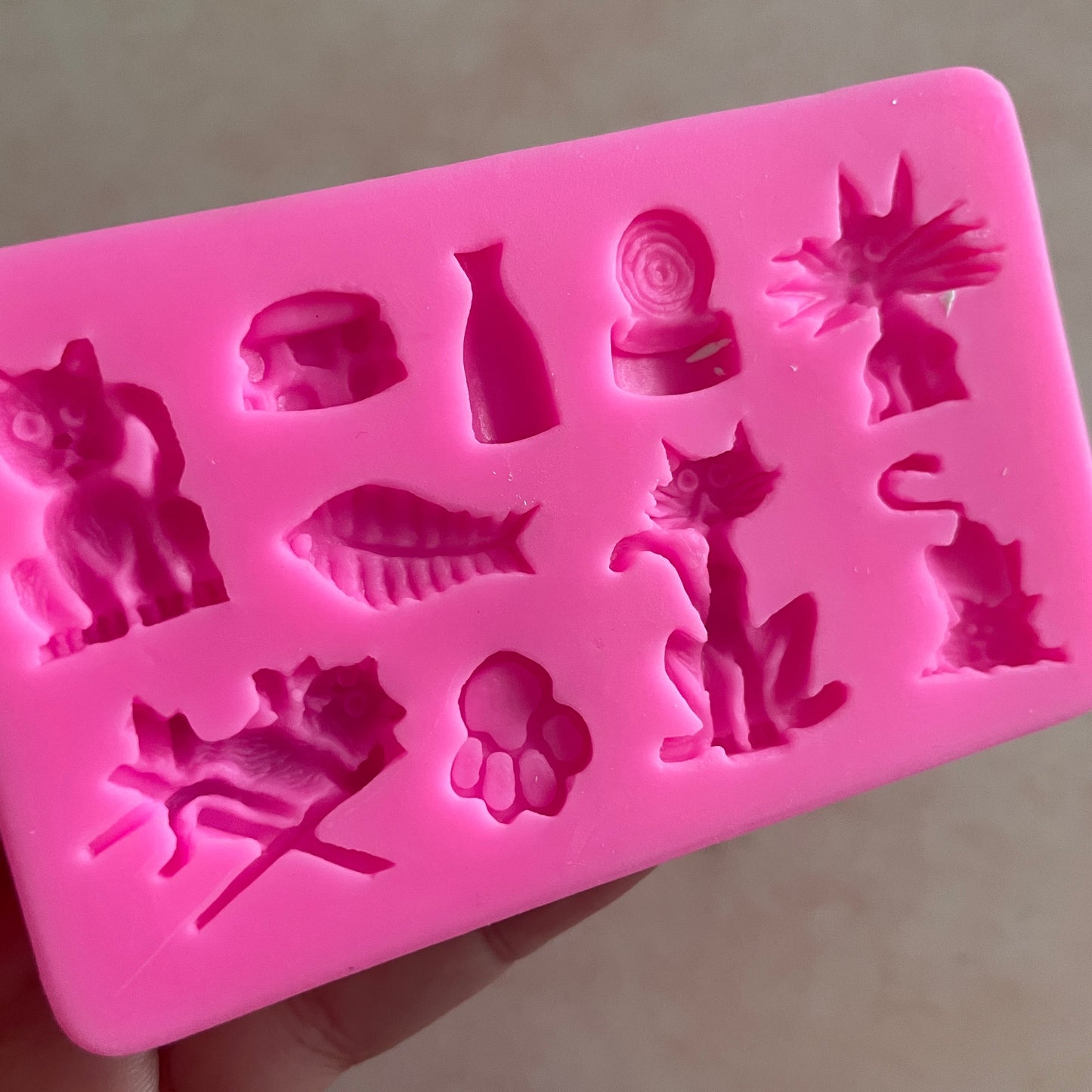 Kitty Cats polymer clay resin silicone clay and food safe mold