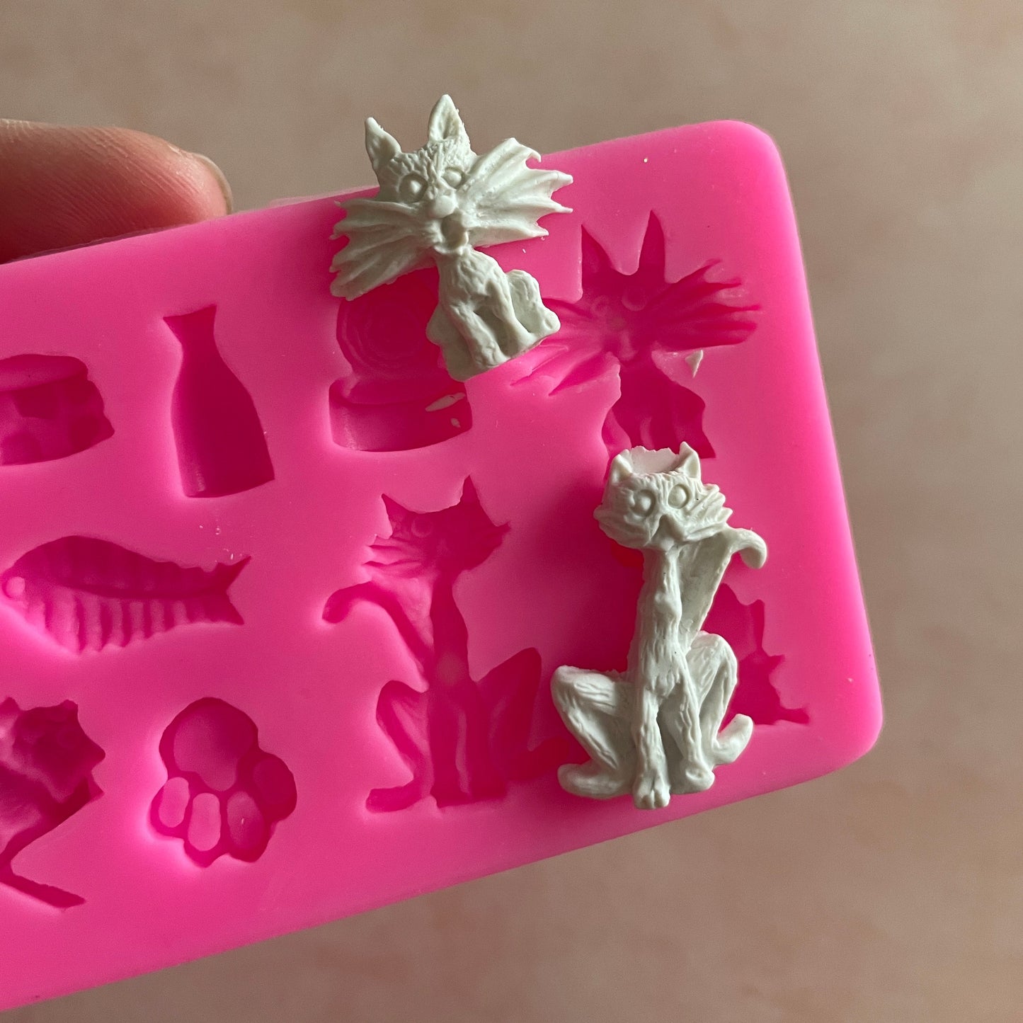 Kitty Cats polymer clay resin silicone clay and food safe mold