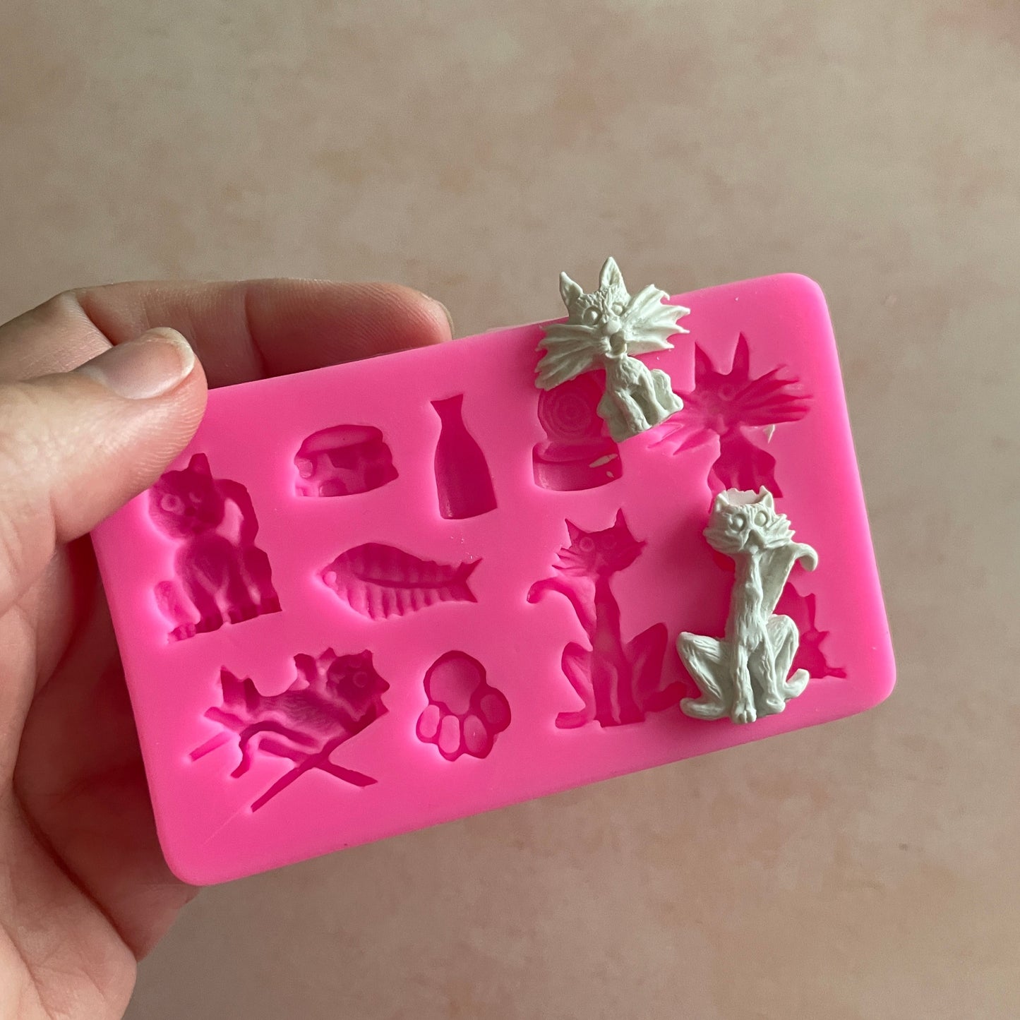 Kitty Cats polymer clay resin silicone clay and food safe mold