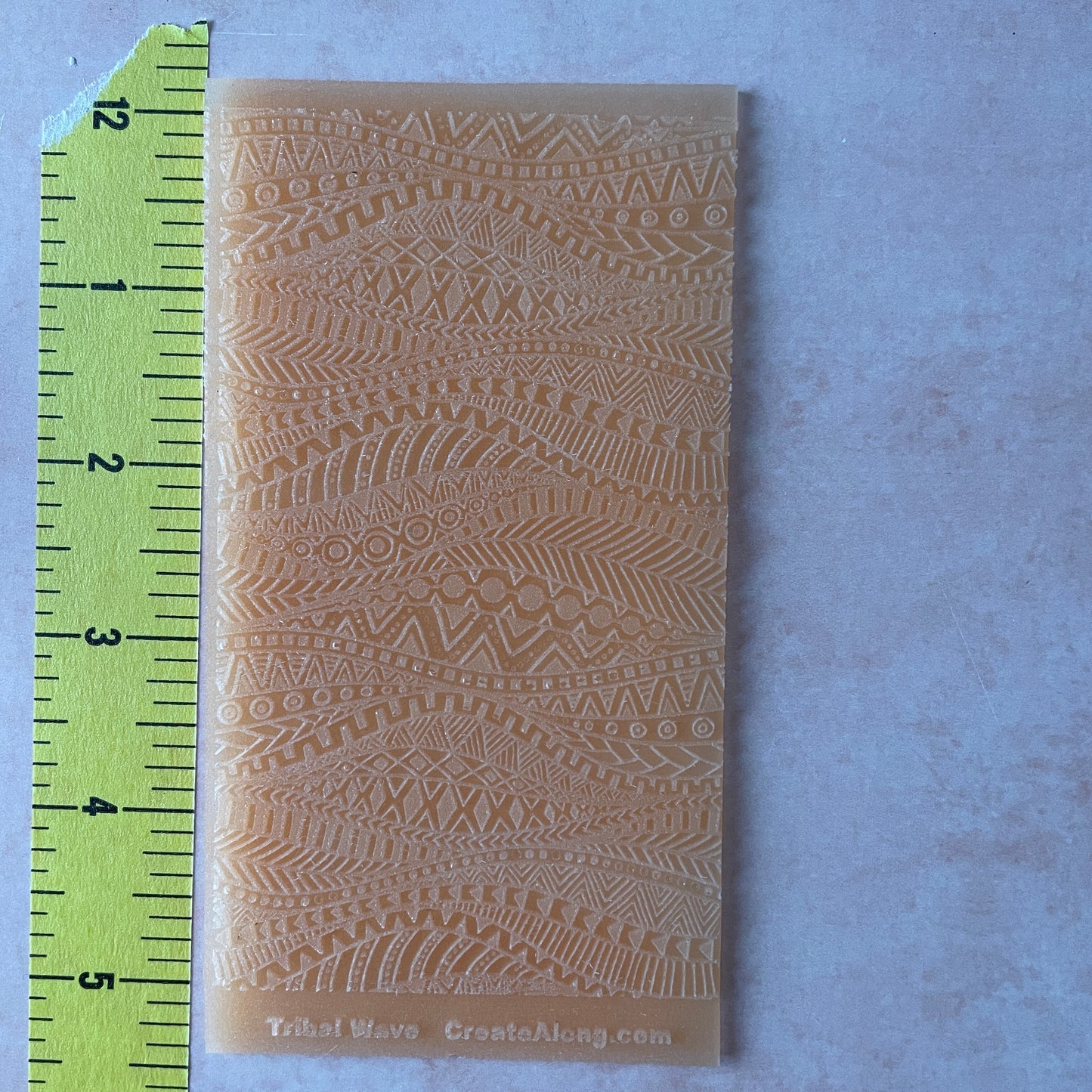 Tribal Wave Texture Mat Silicone rubber Stamp for polymer clay paper Gelli plate and resin