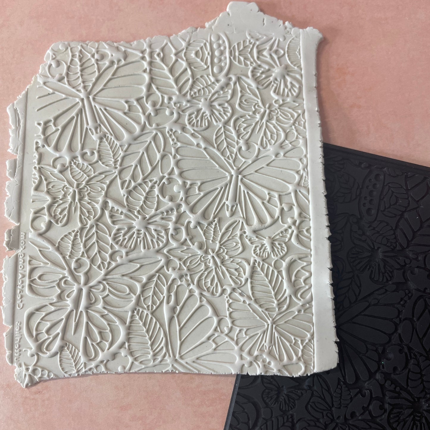 Rubber Stamp Wild Butterflies butterfly pattern polymer clay texture stamp